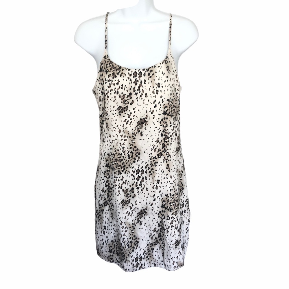ALICE+OLIVIA Russell Safari spaghetti strap mini slip animal print dress size XS